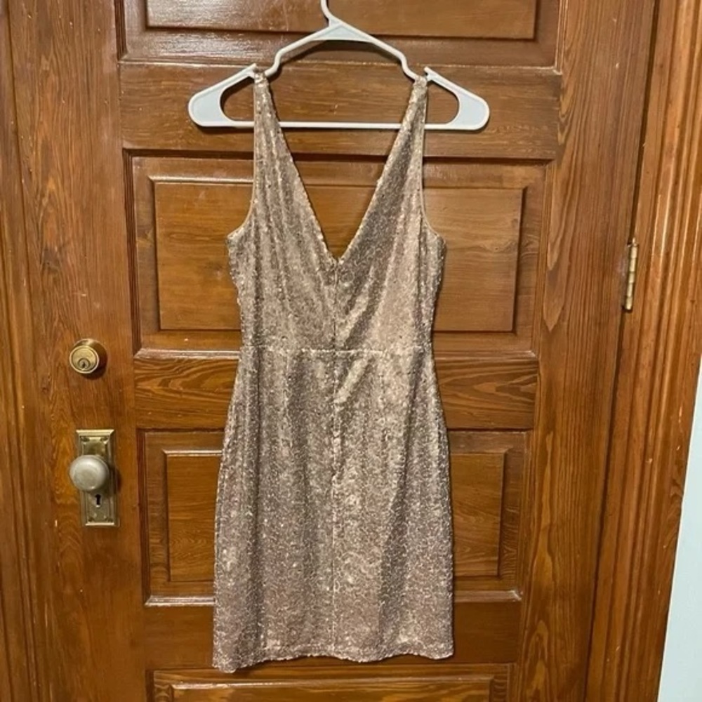 Lulu’s Sparkly Gold Mini Party Dress - Picture 1 of 3